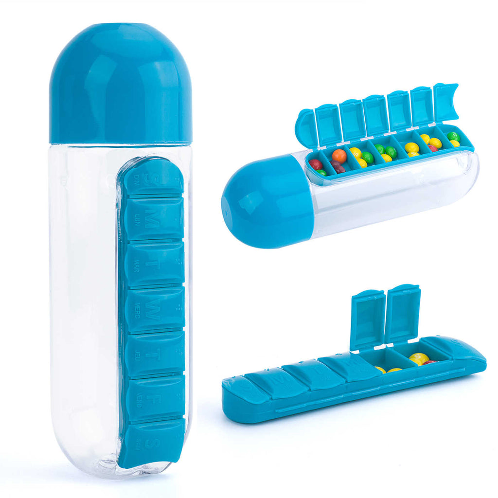 Pill Bottle / Water Bottle with Pill Box
